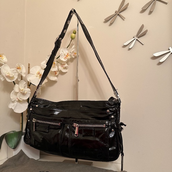Gryson 'Margot' Liquid Patent Shoulder Bag - Picture 1 of 11